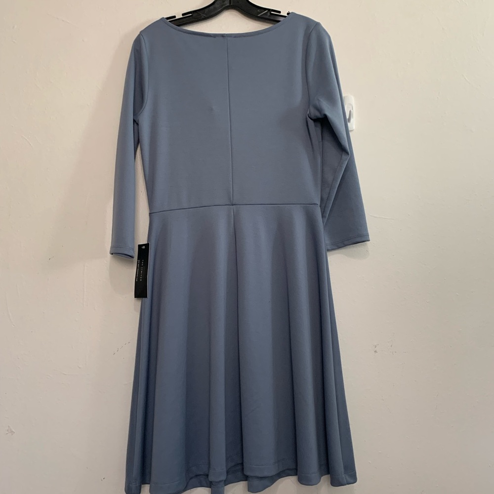 NWT The Limited Fit and Flare knit Dress Blue Size Small - Picture 3 of 7